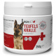 Behälter mit REAVET Teufelskralle Gelenk-Pulver für Hunde, mit einem Deutschen Schäferhund auf dem Etikett, 250 g Größe.