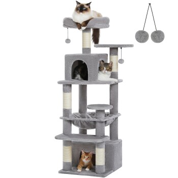 mittelgroßer Katzenbaum 136cm beige