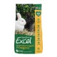 Burgess Excel Adult Rabbit Nuggets with Oregano, 1.5kg bag, featuring a white and black rabbit on hay; highlights dental health and digestion support.