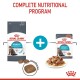 Image of Royal Canin Urinary Care pet food, featuring a bag of dry food and a pouch of wet food, with text "Complete Nutritional Program."