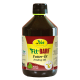 Flasche cdVet Fit-BARF Futteröl, gekennzeichnet als 100% natürlich, mit einer dunkelbraunen Farbe und einem schwarzen Deckel.