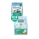 Grüne Petfood InsectDog Adult Sensitive Hundefuttertüten, 'NEW DESIGN'-Badge und Text 'Good Digestion'.