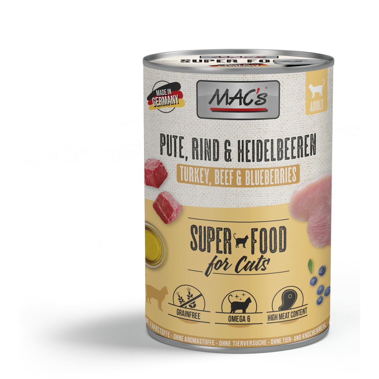 MAC's Nassfutter Katze Adult Pute und Rind 6x400 g