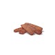 A pile of four rectangular pet treat slices, brown with a textured surface, displayed against a white background.