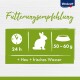Zalecenia dotyczące karmienia: 24 h, 50-60 g dla królików, plus siano i świeża woda. Logo Vitakraft na górze.