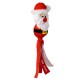 Santa Claus-themed red and white KONG Wubba dog toy with a plush head and fabric tails.