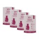 Vier KatKare „Perlhuhn Essential“ hypoallergene, gefriergetrocknete Katzensnack‑Dosen mit rosa Etiketten und Katzen‑Silhouette.