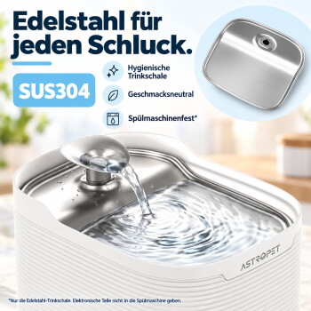 Kabellose Haustier-Wasserpumpe mit wiederaufladbarer Batterie-Basis für leisen Betrieb und einfache Reinigung, gezeigt auf weißer Basis.