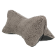 Weiches, plüschiges Hundekissen in Knochenform in hellgrauer Farbe, ideal für den Komfort und die Entspannung von Haustieren.