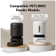 Kompatible PETLIBRO-Futterautomaten: links schwarz 'Granary WI‑Fi Feeder', rechts weiß 'Granary Feeder with Camera Monitoring'.