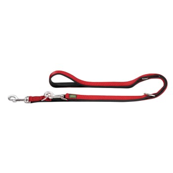 Hunter Verstellbare Führleine Neopren rot/ schwarz 2 cm, 2 m