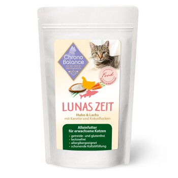 ChronoBalance Nassfutter für Katzen mit Bio Zutaten Huhn & Lachs 0,6 kg