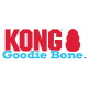 Logo KONG rouge avec silhouette de jouet rouge et texte « Goodie Bone » en bleu.