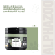 Verpackung von ALPHAZOO Algenmehl für Hunde und Katzen, mit Text über natürliche Jodquelle, umweltfreundliche Verpackung und Kelp-Komplex.