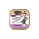DOGS'n TIGER-Dose: 'Glücksbringer' Fleischmahlzeit — Rind mit Lamm, Pastinake & Heidelbeere; Bild eines erwachsenen Hundes, 60% Fleisch, getreidefrei.