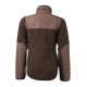 Braune Fleecejacke mit einem glatten oberen Abschnitt, mit seitlichen Reißverschlüssen und dem Text 'DOGCOACH' am Kragen.
