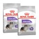 Zwei Beutel Royal Canin Sterilised Hundefutter für mittelgroße Hunde, die ein ideales Gewicht mit -10% Kalorien fördern.