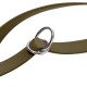 Olivfarbene Leder-Slip-Leine mit zwei ineinandergreifenden silbernen O-Ringen.