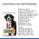 Un sac de nourriture pour chiens Hill's Science Plan Senior Vitality avec un chien de montagne bernois sur le devant, avec des informations nutritionnelles indiquées en français.