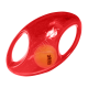 Rotes KONG-Apportierspielzeug mit zwei Griffen und integriertem orangefarbenem KONG-Tennisball (sichtbarer 'KONG'-Schriftzug).
