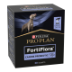 Boîte de probiotiques canins Purina Pro Plan FortiFlora, 30 sachets, présentant l'image d'un chien et un badge "Great Taste".