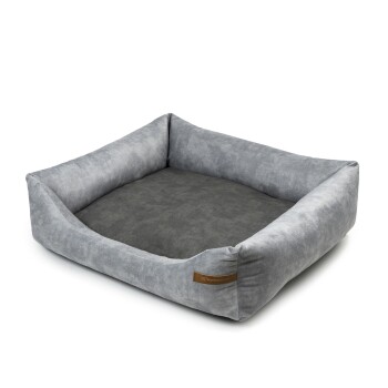 SoftColor luxury dog bed in grau color khaki S