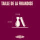 Deux silhouettes de friandises pour animaux étiquetées «25 MM» et «11,2 MM» ; en-tête «TAILLE DE LA FRIANDISE» et logo «CARNILOVE».