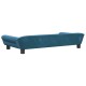 Blaues Haustiersofa mit modernem Design, mit niedriger Rückenlehne und kurzen Beinen, geeignet für kleine bis mittelgroße Haustiere.