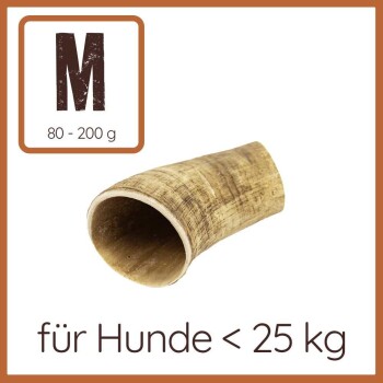 Mittelgroßer Hundekauartikel, geeignet für Hunde unter 25 kg, wiegend 80-200 g, mit einer natürlichen Holztextur.