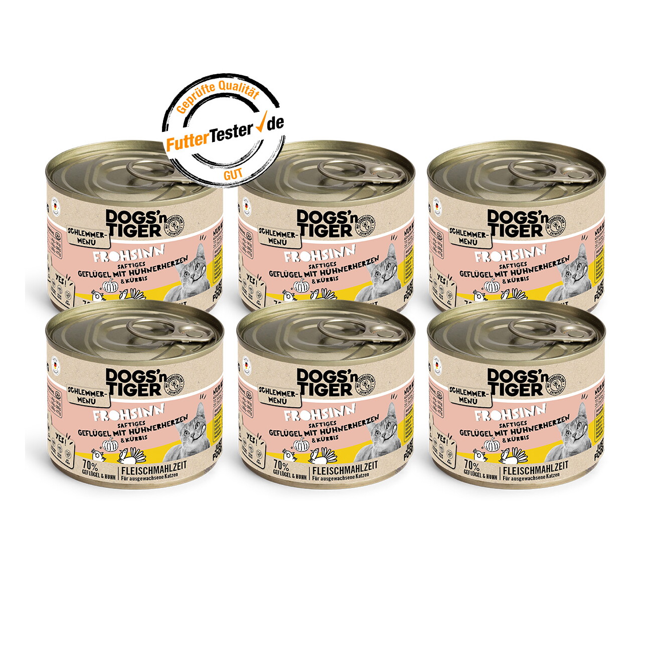 Dogs'n Tiger Katzennassfutter Frohsinn 6x200 g
