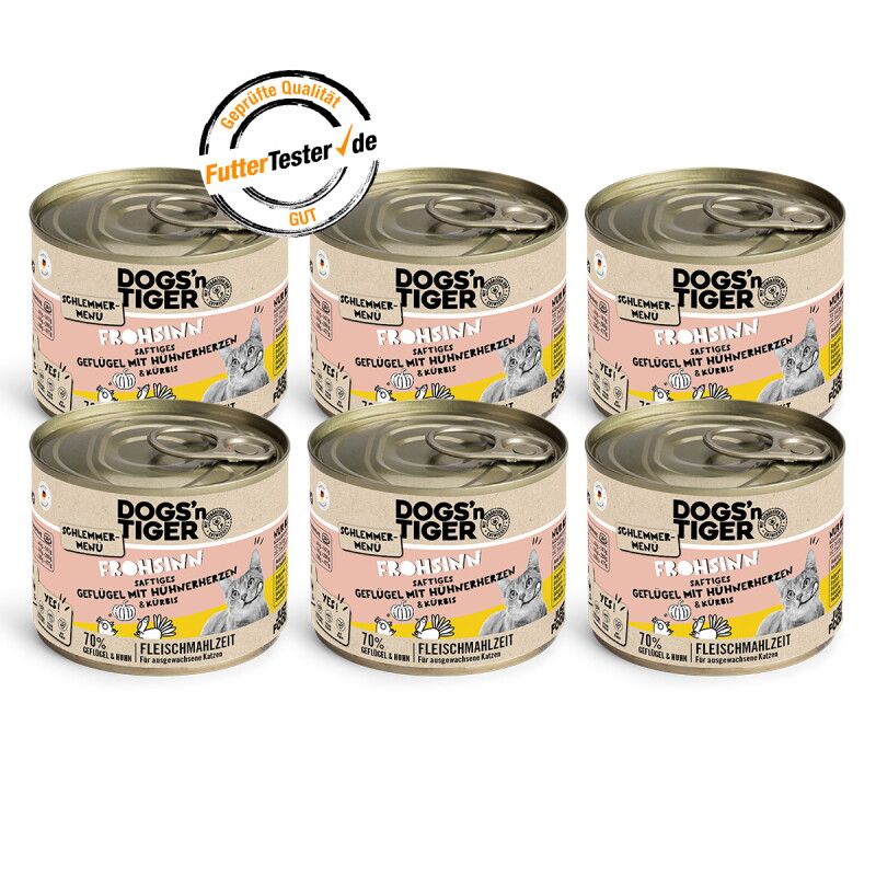 Dogs'n Tiger Katzennassfutter Frohsinn 6x200 g