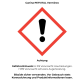 Warnhinweis auf Canina PETVITAL Verminex – rotes Rautensymbol mit schwarzem Ausrufezeichen, Aufschrift „Achtung“ und deutsche Gefahrenhinweise H315/H319.