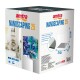 Amtra Nanoscaping 25 Aquarienbox mit einer bunten Unterwasserszene, Abmessungen 25 cm x 25 cm, mit Produktdetails an der Seite.