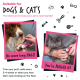 Nagelknipser für Hunde und Katzen mit Bildern vom Nagelschneiden und Text „Nie wieder lange Nägel!“ und „Du hast es geschafft!“