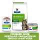 Hill's Prescription Diet Metabolic huisdiervoeding voor katten: zak, zakje, blik, tabby kat en gewichtsverlies promotie.