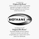 Ovales BIOTHANE USA-Logo mit Schriftzug 'Original BioThane' und Text: strapazierfähig, reißfest, feuchtigkeits- und kältebeständig, leicht zu reinigen.