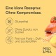 Bild zur Werbung von Haustierfutter von Milo & Mia, das glutenfrei, ohne Zuckerzusatz und frei von Farbstoffen und Geschmacksverstärkern hervorhebt.