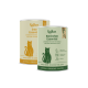 Zwei KatKare-Katzensnackdosen – grün 'Kaninchen Essential' und gelb 'Ente Essential' – hypoallergene Snacks mit der Aufschrift 'Snack good. Do good.'