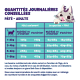 Tableau détaillant les quantités de nourriture recommandées par jour pour les chats adultes, avec des options pour la nourriture humide et les croquettes, accompagné d'une illustration de chat ludique.