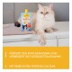 Cremefarbene blauäugige Katze neben einem GimCat-Puddingbeutel; Banner: 'FÖRDERT DEN KNOCHENAUFBAU MIT EINER EXTRA PORTION CALCIUM.'