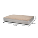 Rechthoekig huisdierbed met beige pluche bovenkant en grijze zijkanten, afmetingen 100 cm × 70 cm × 12 cm.