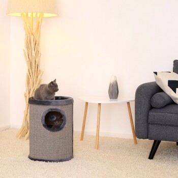 50cm Kratztonne mit Sisal grau