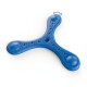 Blaues Gummispielzeug für Haustiere in Form eines dreizackigen Sterns, mit strukturierten Oberflächen und einem zentralen Loch für einfaches Greifen.