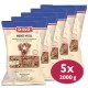 DIBO Menü-Vital Hundefutter, mit Rindfleisch, Herz, Getreide und Gemüse. Packung mit 5 Beuteln, jeweils 2000g.