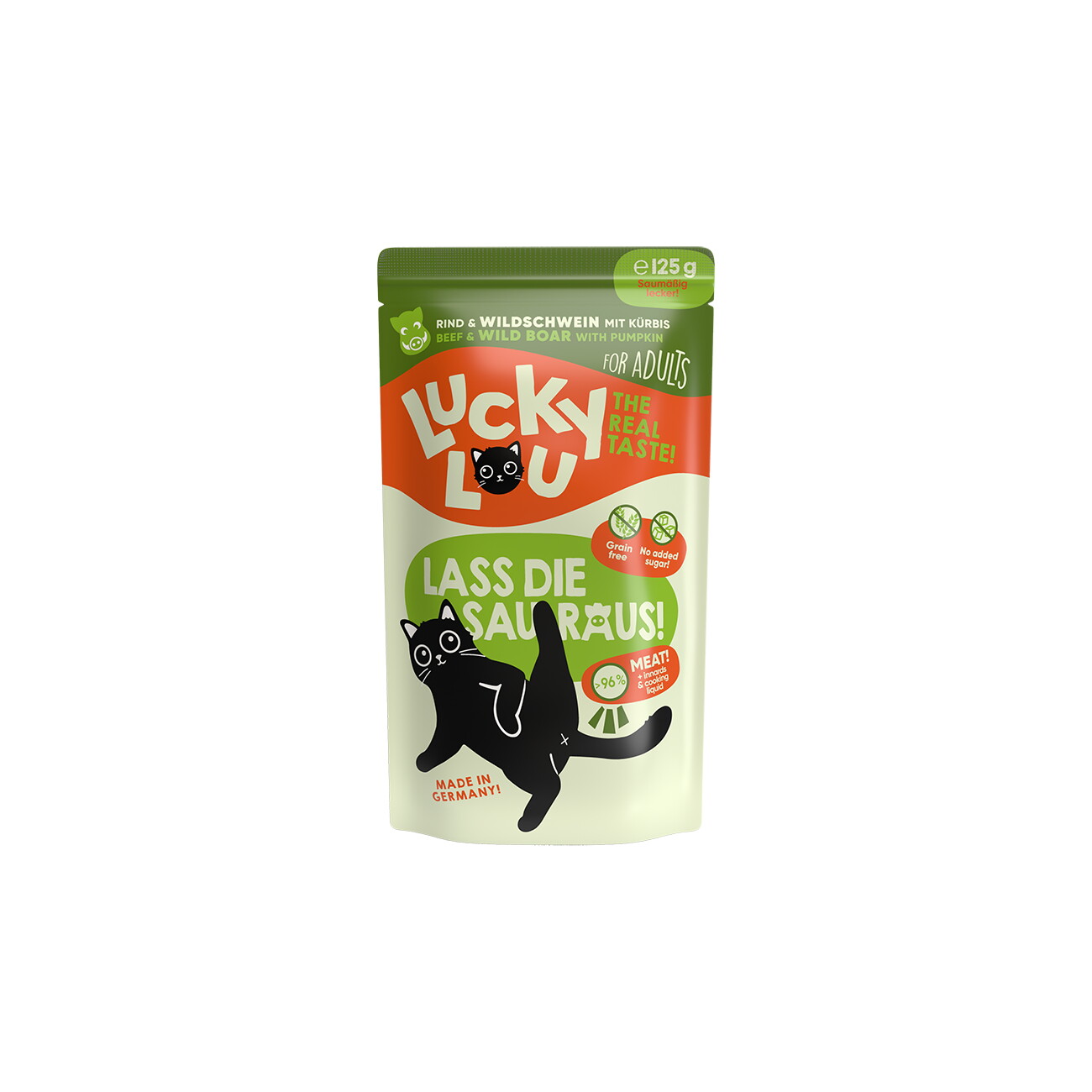 Lucky Lou Nassfutter Katze Adult Rind und Wildschwein 32x125 g