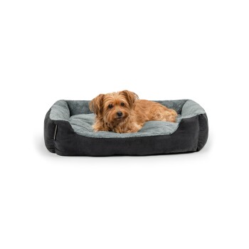 Lionto Hundebett mit Wendekissen grau/ schwarz L