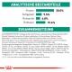 Nährwerttabelle für Haustierfutter mit Zutaten und Analyse: 30 % Protein, 9,5 % Fett, 6,8 % Asche, 15,6 % Ballaststoffe.