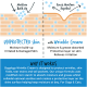 Infografik zur Tierhaut: links 'UNPROTECTED skin' zeigt Feuchtigkeitsaufbau; rechts 'with Wrinkle Cream' weist Feuchtigkeit ab.