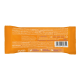 Rückseite einer Hundefutterverpackung mit orangefarbenem Design, zeigt Zutaten, Nährwertinformationen und Ansprüche wie "Frisches Huhn" und "Getreidefrei."