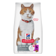 Sac Hill's Science Plan pour chat stérilisé présentant un chat orange et blanc avec collier rouge ; mentions « Chat stérilisé », « 3 bienfaits essentiels », « avec canard ».